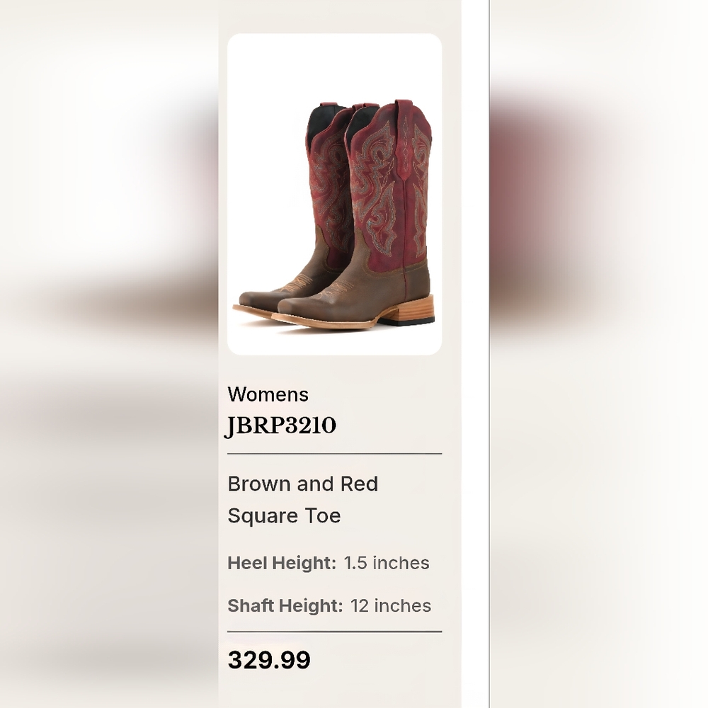 J.B DILLON Women's Brown and Red Boots